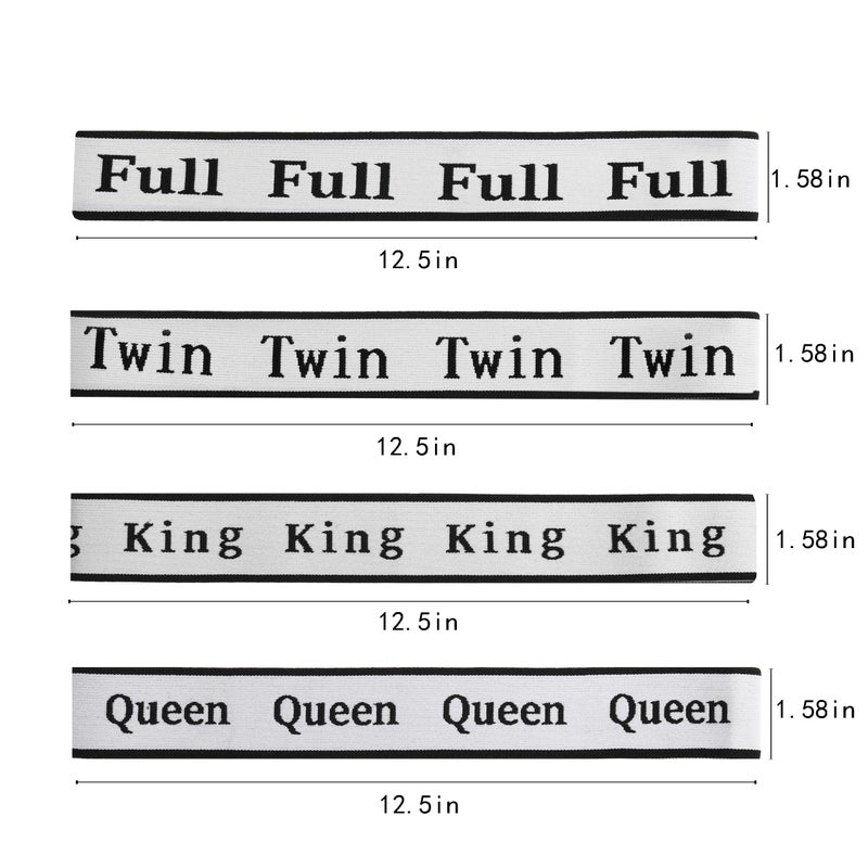wuher 16Pcs Bed Sheet Organizer Bands Sheets Labels for Elastic Bedding Linen Closet Storage Foldable Sheet Set Organizer Sheet Keeper Band (Queen King Full Twin) - Image 3